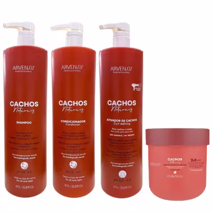 Imagem do produto Kit Arvensis Cachos Naturais - Shampoo 1L + Condicionador 1L + Ativador de Cachos 1L + Máscara 2x1 500g