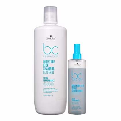 Imagem do produto Kit Schwarzkopf Professional BC Bonacure Moisture Kick Glycerol - Shampoo 1L + Spray Conditioner 200ml