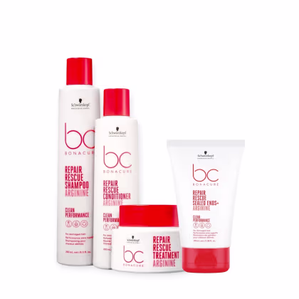 Imagem do produto Kit Schwarzkopf Bc Repair Rescue - Shampoo 250ml + Condicionador 200ml + Máscara 200g + Sealed Ends 100ml