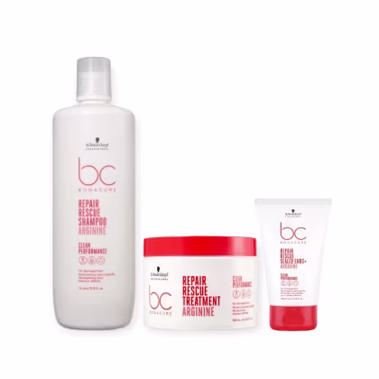 Imagem do produto Kit Schwarzkopf Bc Repair Rescue - Shampoo 1L + Máscara 500g + Sealed Ends 100ml