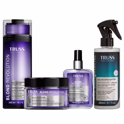 Imagem do produto Kit Truss Blond Revolution - Shampoo 300ml + Máscara 180g + Finalizador 100ml + Uso Obrigatório Spray 260ml