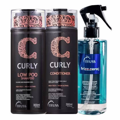Imagem do produto Kit Truss Curly - Shampoo Low-Poo 300ml + Condicionador 300ml + Frizz Zero 260ml