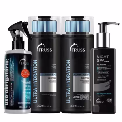 Imagem do produto Kit Truss Ultra Hydration - Shampoo 300ml + Condicionador 300ml + Night Spa 250ml + Uso Obrigatório 260ml
