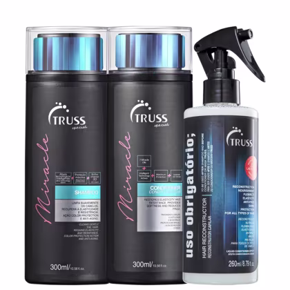 Imagem do produto Kit Truss Miracle - Shampoo 300ml + Condicionador  300ml + Uso Obrigatório Spray 260ml