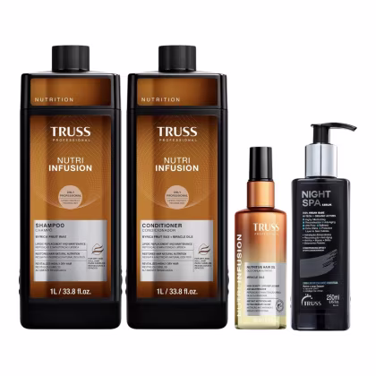 Kit TRUSS Nutri Infusion + Night SPA Salon Care, 4 produtos.