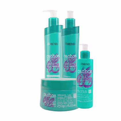 Imagem do produto Kit Amend Cachos Nutridos Shampoo Condicionador Máscara e Leave in 250 ml