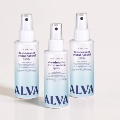 Imagem do produto Kit Cristal Natural Alva: Trio 3 Desodorantes Spray 120ml 12 Horas de Proteção Sem Perfume