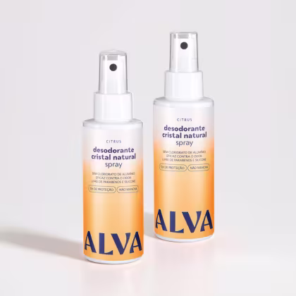 Imagem do produto Kit Cristal Natural Alva: Dupla 2 Desodorantes Spray 120ml 12 Horas de Proteção Citrus