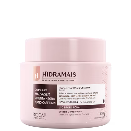 Imagem do produto Hidramais Pimenta Negra Nano Caffein - Creme de Massagem 500g