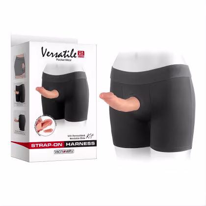 Imagem do produto Cinta Strap-on com Prótese 19cm Vertebrada P ao GG compatível Packer Formato de Cueca VSCN VELTY
