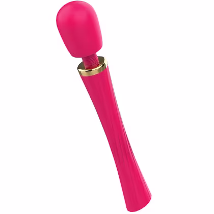 Vibrador rosa com haste rígida e acabamento dourado, projetado para estimulação íntima. Produto da marca Sexy Import, com design compacto e ergonômico.