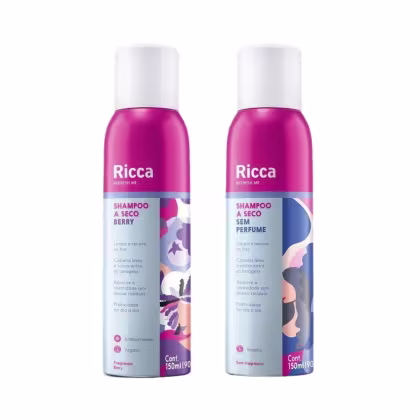 Imagem do produto Kit Ricca Shampoo A Seco Sem Perfume + Shampoo A Seco Berry