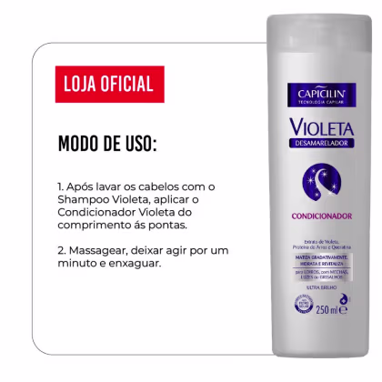 Imagem do produto Condicionador Capicilin Violeta Desamarelador 250ml