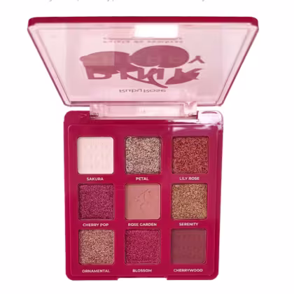 Paleta de Sombras Ruby Rose Pink Cherry com 9 cores com acabamento matte e cintilante, em tons de rosa, dourado e marrom