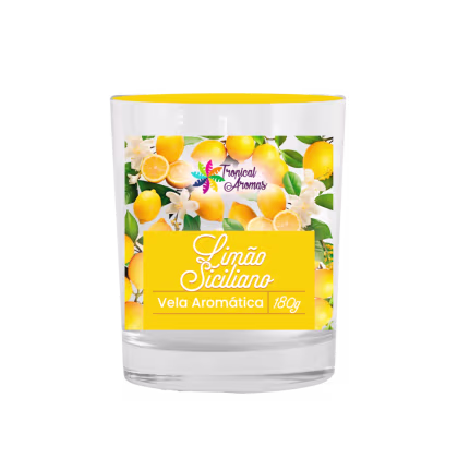 Imagem do produto Vela Aromática Perfumada 180gr Limão Siciliano Tropical Aromas
