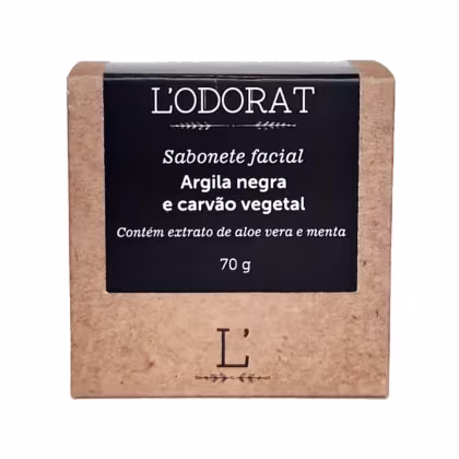 Imagem do produto L'ODORAT Argila Negra e Carvão Vegetal - Sabonete em Barra Facial 70g
