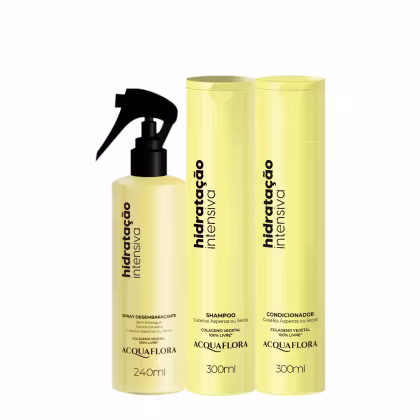 Kit Acquaflora Hidratação Intensiva Shampoo+Condicionador 300ml+Spray sem Enxague 240ml