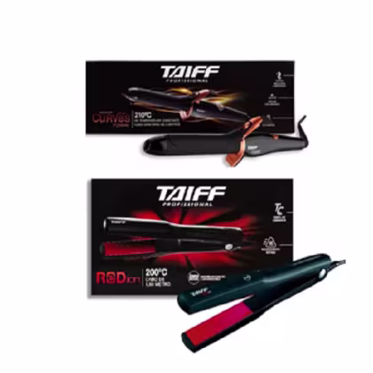 Imagem do produto Taiff Chapinha Elegance Red Ion + Modelador de Cachos Curves 1" 25mm