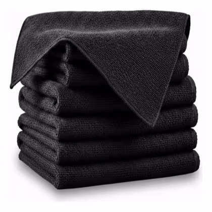 Imagem do produto Kit 10 Flanela Microfibra Multiuso Limpa Vidro Pia 50x35cm - Preto - Preto