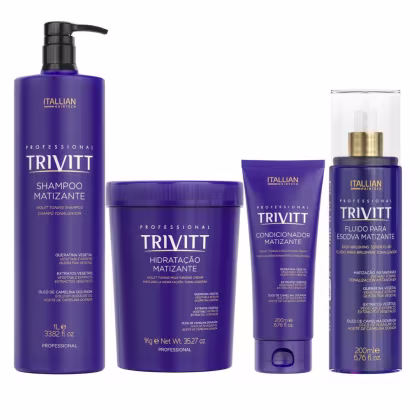 Imagem do produto Trivitt Profissional Kit Matizante Hidratação (4 Itens) - Loiros Radiantes, Macios e Sem Amarelado