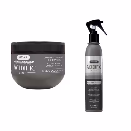 Imagem do produto Kit Pós Química Soft Hair Acidificante E Creme Cabelo Poroso