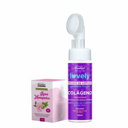 Imagem do produto DUO Óleo de Rosa Mosqueta e Sabonete Facial Lovely Colágeno - Face Beautiful | Hidratação e Regeneração