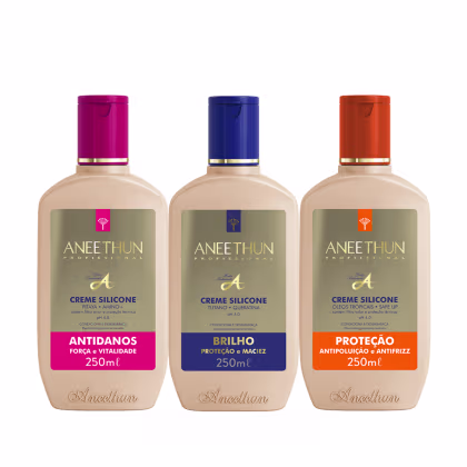 Imagem do produto Aneethun Trio Linha A Creme de Silicone 250ml (Proteção +Antidanos +Brilho)