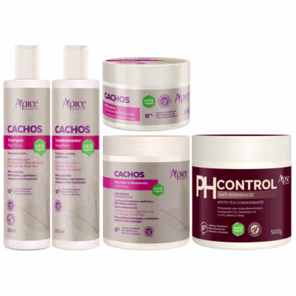 Imagem do produto Kit Apse Cachos Sh + Cond + Mascara + Ativador + PH Control Cachos Profissional Completo Grande