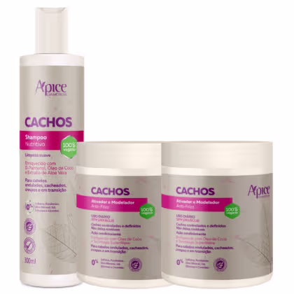 Imagem do produto Kit Apse Cachos Shampoo + 2 Ativador De Cachos Tratamento Capilar Cacheado Vegano