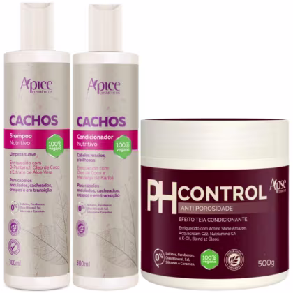 Imagem do produto Kit Apse Cachos Anti Porosidade Shampoo + Condicionador + Mascara Ph Control 500g