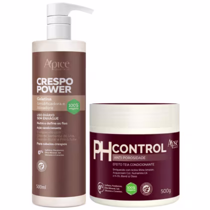 Imagem do produto Kit Crespo Power Apse Gelatina Ativadora + Ph Control 500g Anti Porosidade Tratamento Capilar	