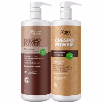 Imagem do produto Kit Apse Crespo Power Shampoo + Condicionador Acidificante Hidratação Cabelo Profissional Litr