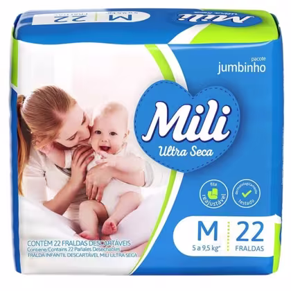 Imagem do produto Fralda Mili Ultra Seca Jumbinho (M) 22 Unidades