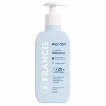 Loção Hidratante Corporal Francis Algodão, 200ml.
