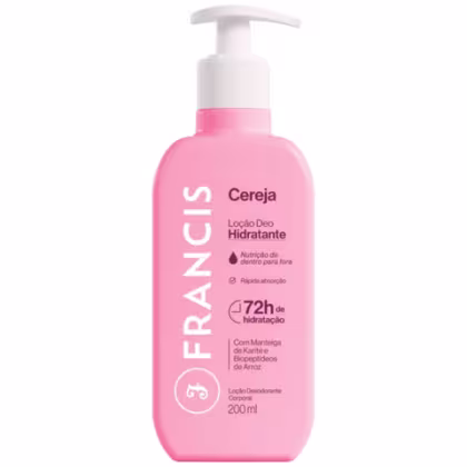 Loção Hidratante Corporal Francis Cereja, 200ml.