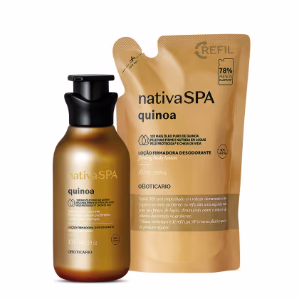 Imagem do produto Combo Nativa SPA Quinoa: Loção Firmadora Corporal 400ml + Refil 400ml