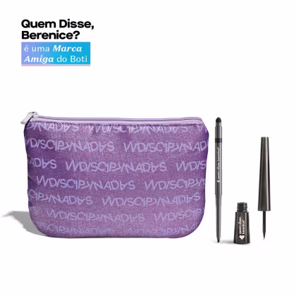 Imagem do produto Combo Delineador de Olhos Pretolino 2,5ml + Lápis Olhos Esfumador Pretô 200mg + Nécessaire Roxo Indisciplinadas