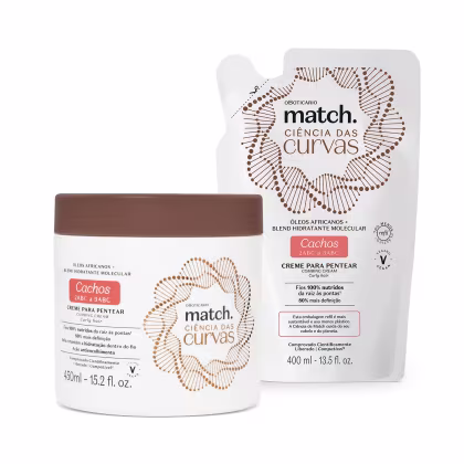 Imagem do produto Combo Match Ciência das Curvas Cachos: Creme Para Pentear 450ml + Refil 400ml