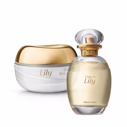 Imagem do produto Conjunto L'eau de Lily o Boticário Feminino - Desodorante Colônia 75ml + Creme Acetinado Corporal 250g