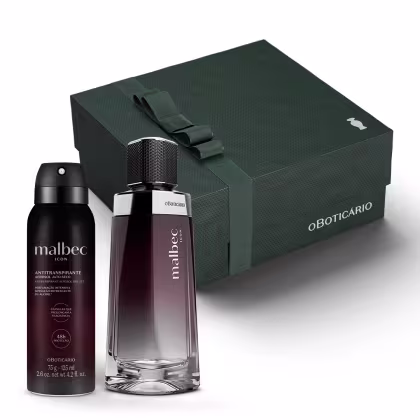 Imagem do produto Combo Presente Malbec Icon: Desodorante Colônia 100ml + Desodorante 75g/125ml + Caixa de Presente