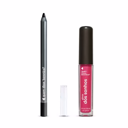 Imagem do produto Combo Quem Disse, Berenice?: Lápis para Olhos Preto 1,2g + Gloss Rosa Dos Sonhos 4ml
