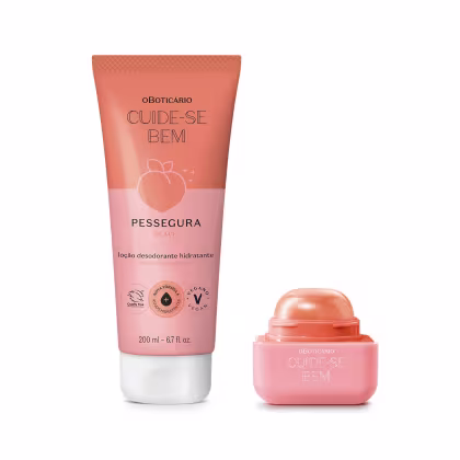 Imagem do produto Combo Cuide-se Bem Pessegura: Loção Corporal O Boticário 200ml + Hidratante Labial Coral Quem Disse, Berenice? 6,2g