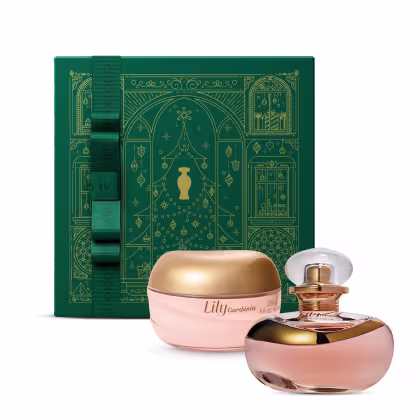 Imagem do produto Combo Presente Lily Gardénia: Eau de Parfum 75ml + Creme Corporal 250g + Caixa Presenteável