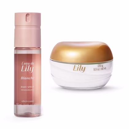 Imagem do produto Conjunto Lily o Boticário: Body Spray 100ml + Creme Acetinado 250g
