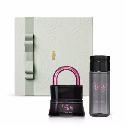 Imagem do produto Combo Presente Dia das Mães Her Code Touch: Eau De Parfum 50ml + Creme em óleo Corporal 200ml + Caixa de Presente
