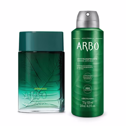 Conjunto Arbo Atlântica o Boticário Masculino Duo, 2 produtos.