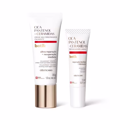 Imagem do produto Kit Botik o Boticário Cica Pantenol + Ceramidas Reparador Labial e Facial (2 Produtos)