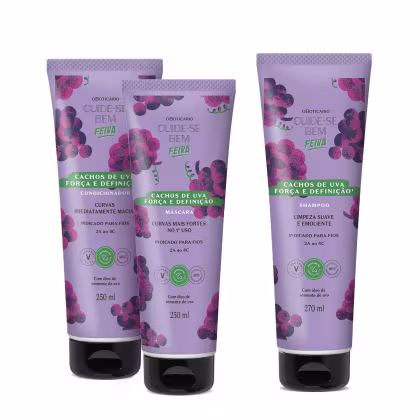 Imagem do produto Kit Cuide-se Bem o Boticário Cachos de Uva Super Cuidado (3 Produtos)