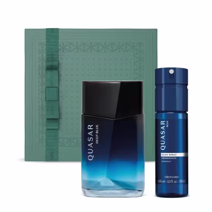 Imagem do produto Combo Presente Quasar Deep Blue: Desodorante Colônia 100ml + Body Spray 100ml + Caixa Presenteável