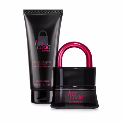 Conjunto Her Code Clímax o Boticário - Eau de Parfum 50ml + Loção Corporal 200ml